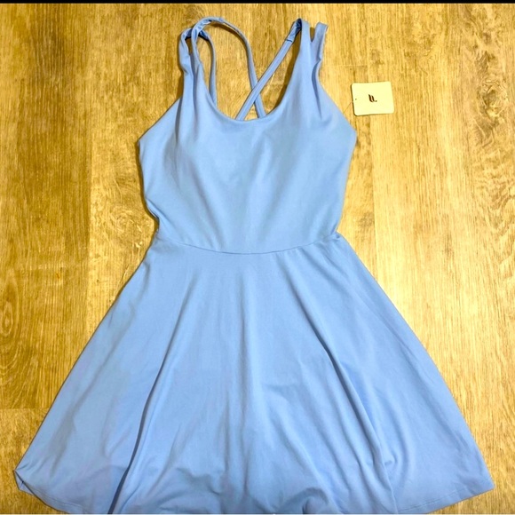 💫NWT Fabletics Women’s Boost Performance Sleevess Dress in Light Blue s - Picture 2 of 13